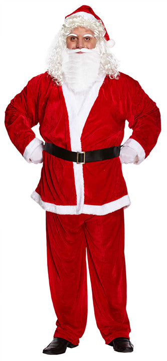 Mens Santa Claus Suit Festive Father Christmas Costume