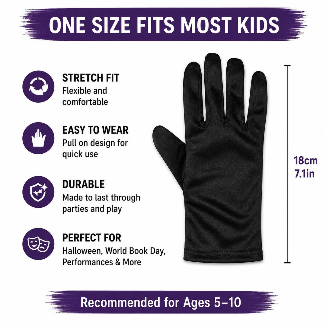 Kids Black Gloves