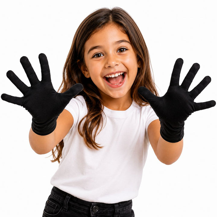 Kids Black Gloves