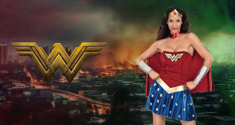 Girls Cap Sleeve Pleated Dress - Wonder Woman Super Hero Inspired - Rainbow  Rules