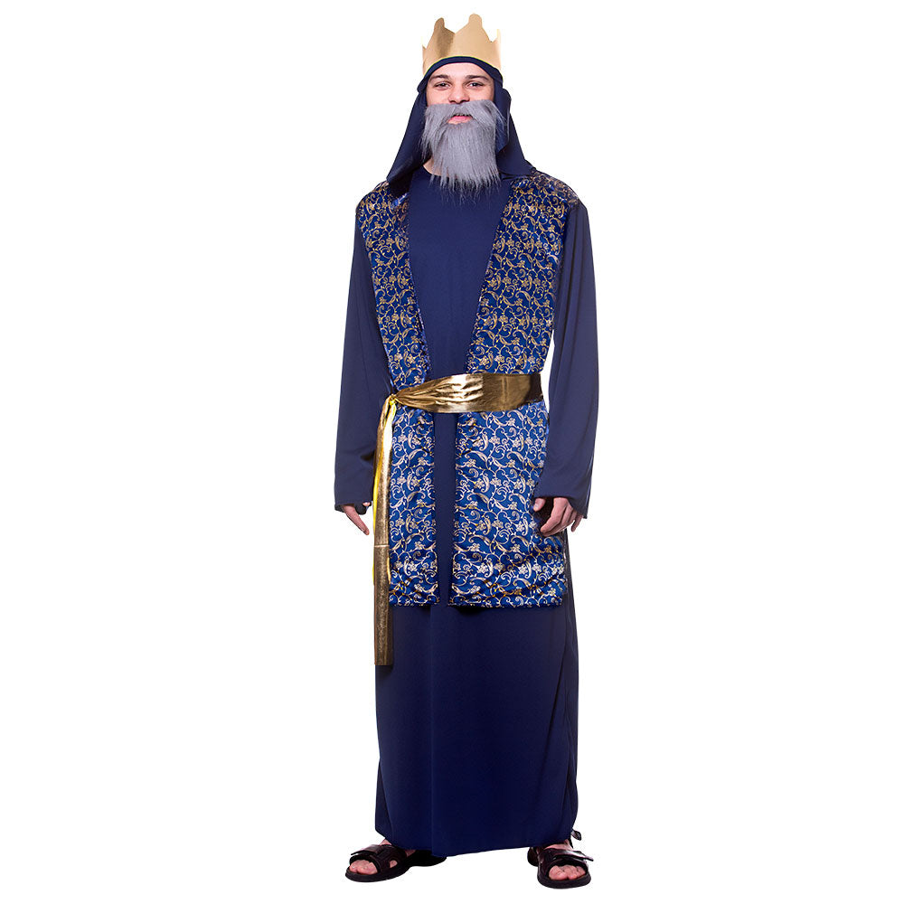 Mens Blue Wise Man Nativity Christmas King Costume