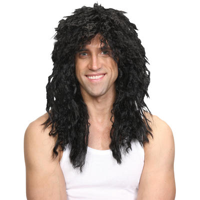 Rock Star Black Wig