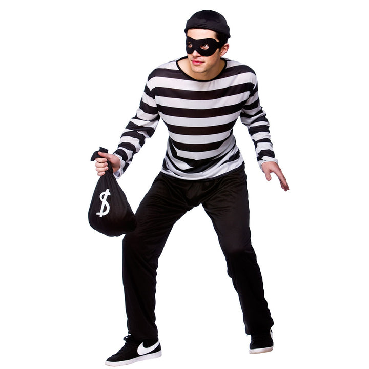 Men's Burglar Cops & Robbers Fancy Dress Costume