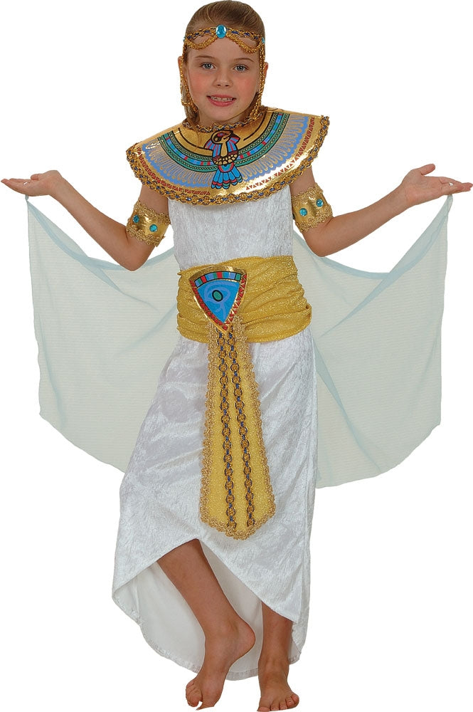 Girls Deluxe Egyptian Cleopatra Queen Historical Fancy Dress Costume
