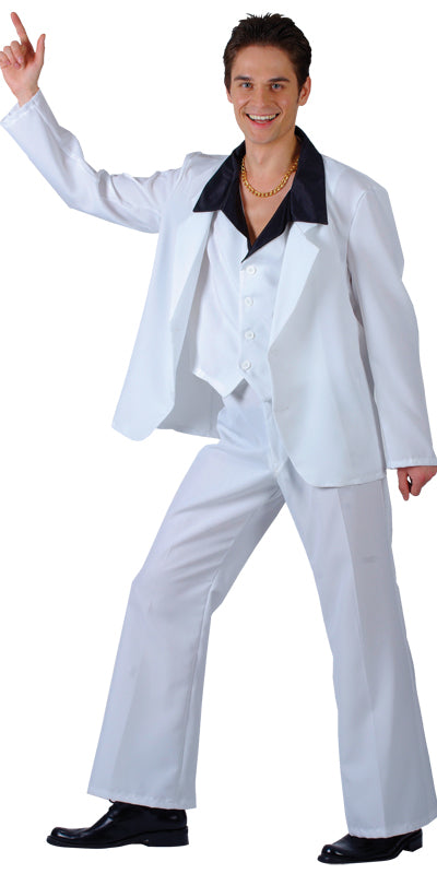 Men's 70s Disco Fever 1970s John Travolta Suit Costume