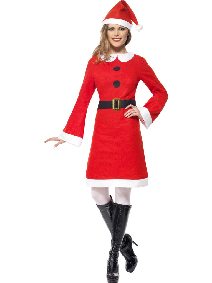 Ladies Christmas Miss Santa Claus Fancy Dress Costume