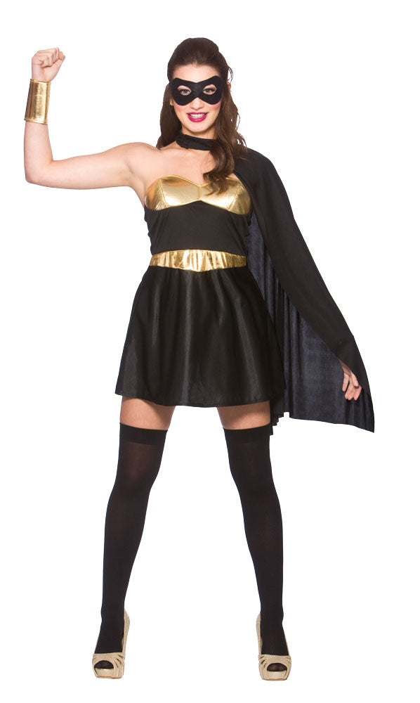 Ladies Black Superhero Comic Book Costume