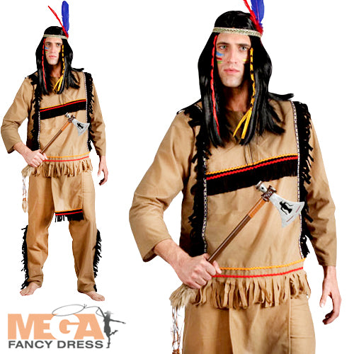 Mens Brave Indian Warrior Native American Western Costume