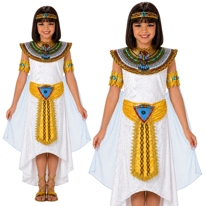Girls Egyptian Queen Kids Historical Fancy Dress Costume