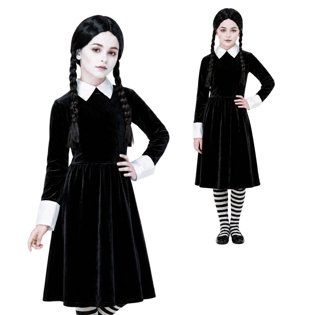 Girls Gothic Schoolgirl Fancy Dress Costume