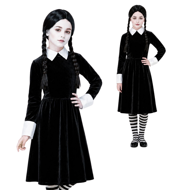 Girls Gothic Schoolgirl Fancy Dress Costume