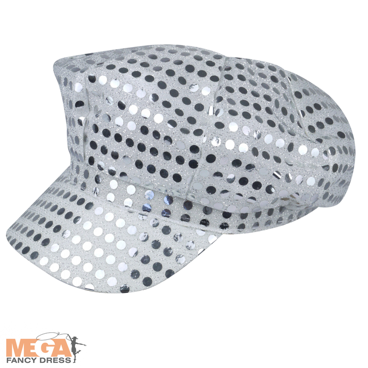 Womens 1970s Sequin Hat Retro Fancy Dress Costume Accessory