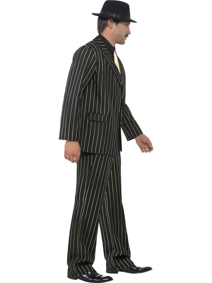 Gold Pinstripe Gangster Suit Costume Gangster Fancy Dress
