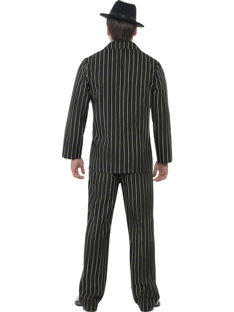 Gold Pinstripe Gangster Suit Costume Gangster Fancy Dress