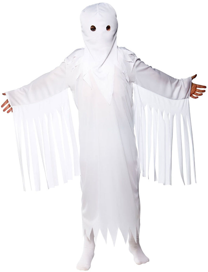 Kids Halloween Ghastly Ghost Fancy Dress Costume Age 3-10