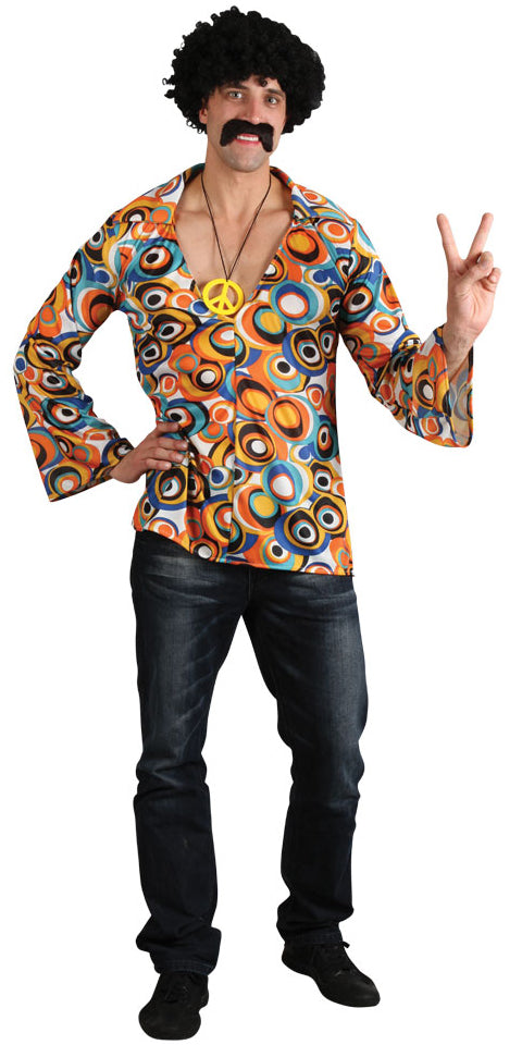 Men's Groovy Hippie 60s 70s Costume Shirt