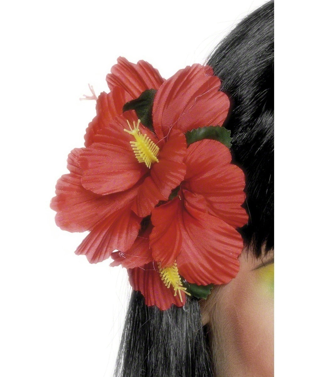 Hawaiian Red Flower Hair Clip