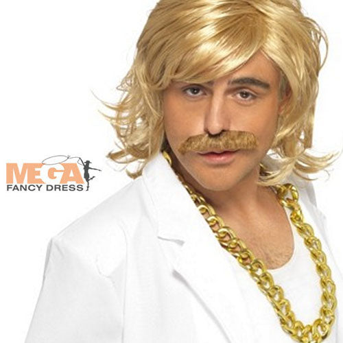 Keith Lemon Blonde Wig and Tash Set Celebrity Accessory