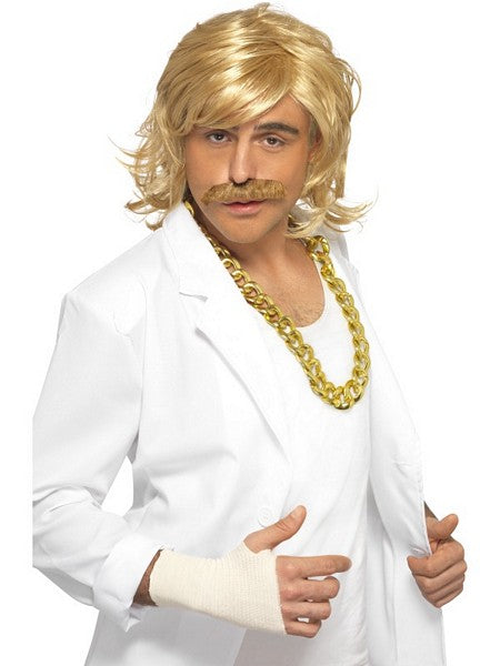 Keith Lemon Blonde Wig and Tash Set Celebrity Accessory