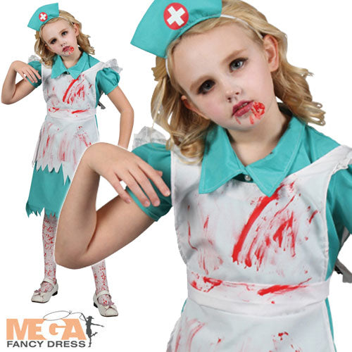 Girls Zombie Nurse Halloween Costume