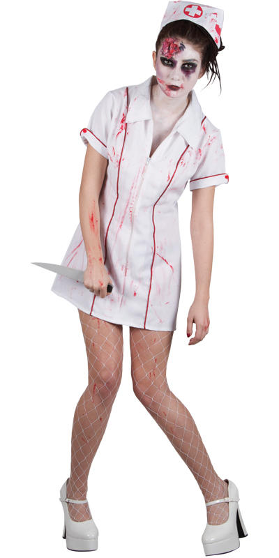 Killer Zombie Nurse Halloween Costume Horror Fancy Dress