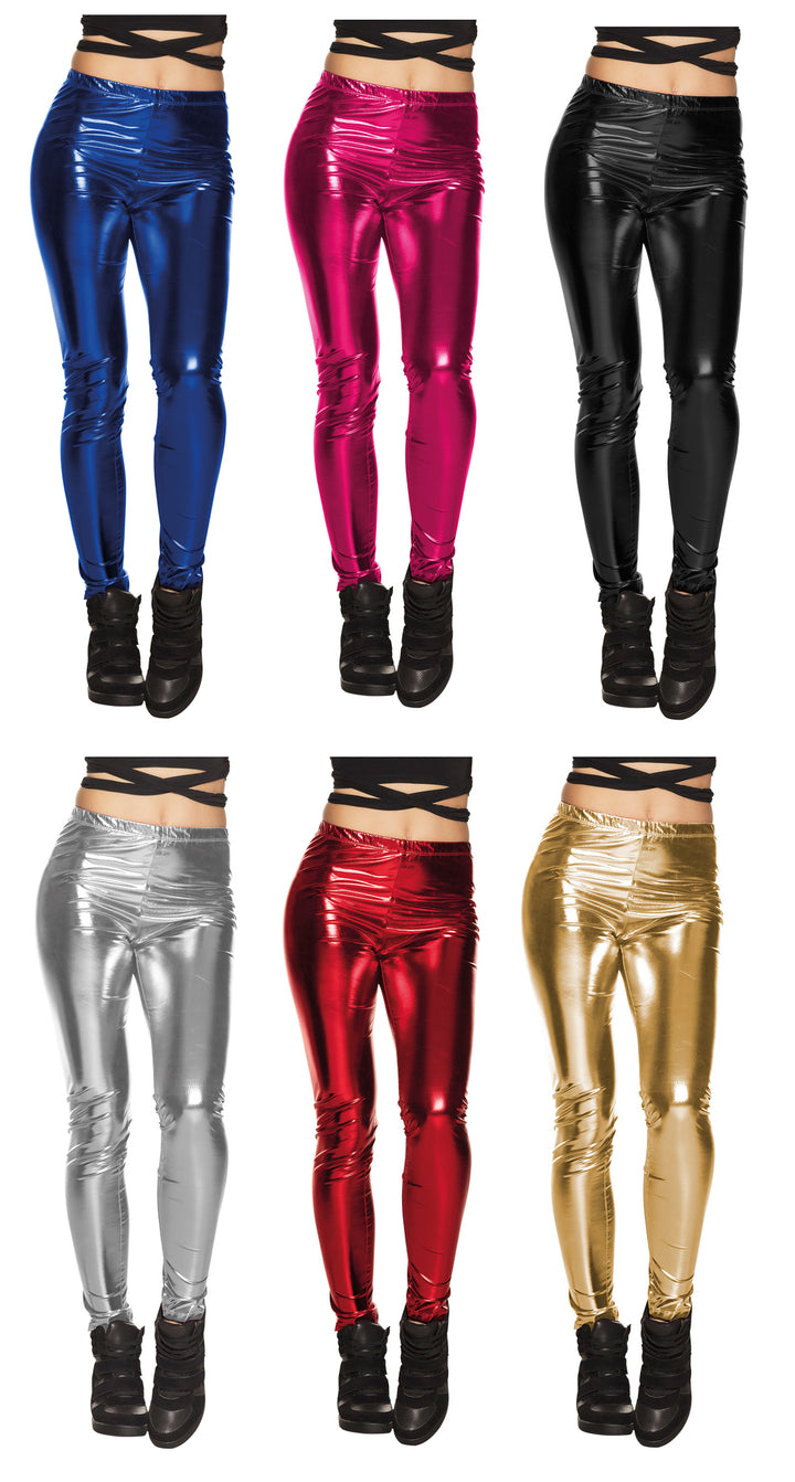Disco Glance 80s Leggings Ladies  Metallic Adults Costume Accessory