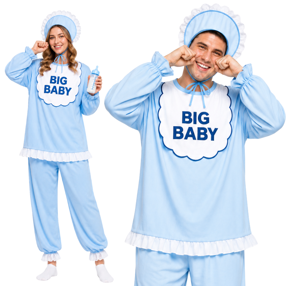 Blue Adult Baby Costume Novelty Fancy Dress Outfit
