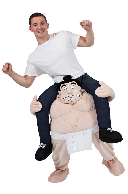 Men's Japanese Sports Sumo Wrestler Carry Me Fancy Dress Costume