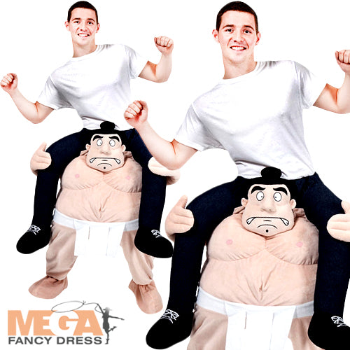 Men's Japanese Sports Sumo Wrestler Carry Me Fancy Dress Costume