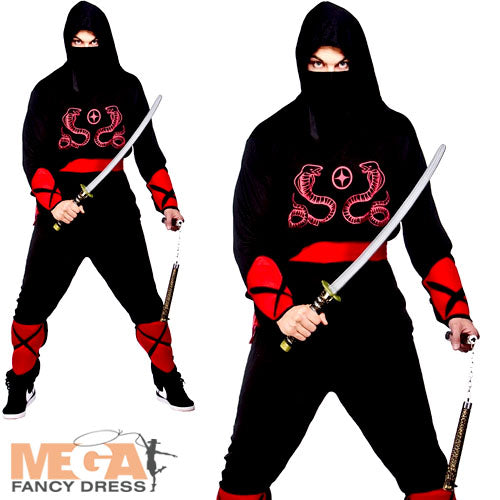 Men's Ninja Warrior Martial Arts Japanese Uniform Fancy Dress Costume
