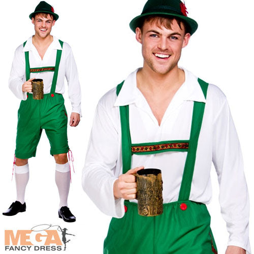Mens Oktoberfest Lederhosen German Beer Man Bavarian Costume
