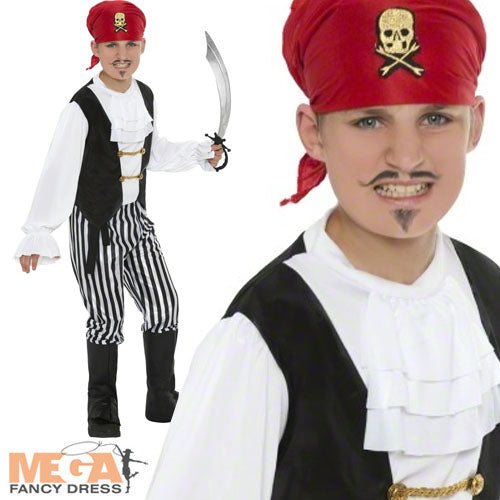Boys Deluxe Pirate Fancy Dress World Book Day Costume