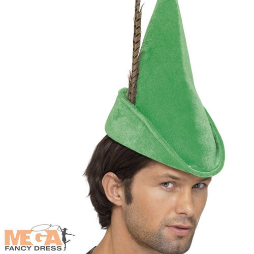 Deluxe Robin Hood Green Hat with Feather