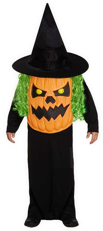 Pumpkin with Giant Face Kids Whimsical Harvest Costume