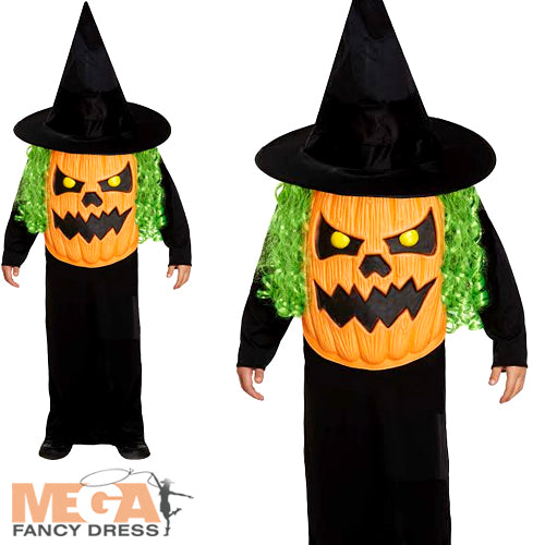 Pumpkin with Giant Face Kids Whimsical Harvest Costume