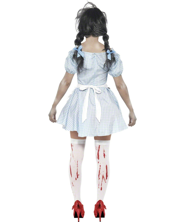 Ladies' Zombie Dorothy Costume + Blood Stained Stockings