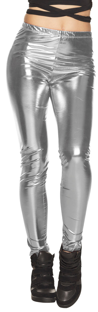 Disco Glance 80s Leggings Ladies  Metallic Adults Costume Accessory