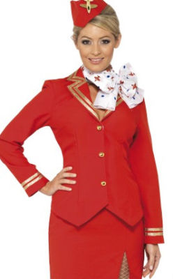 Ladies Cabin Crew Air Hostess Fancy Dress Costume