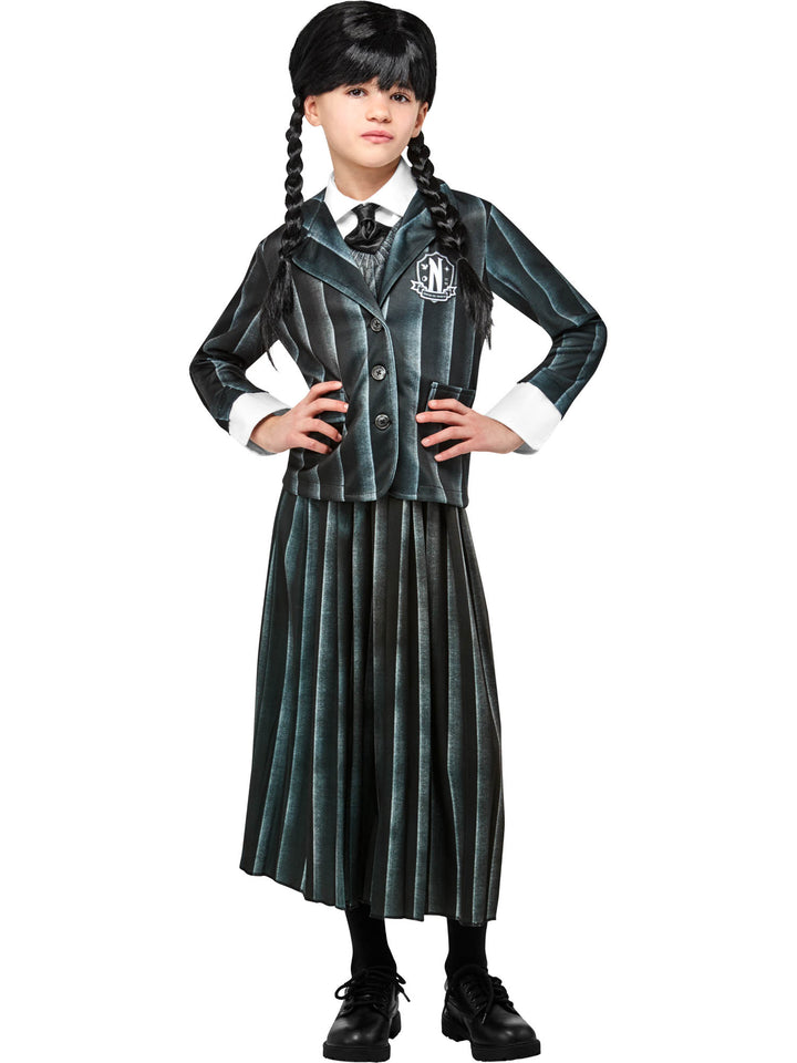 Girls Licensed Wednesday Addams Halloween Costume