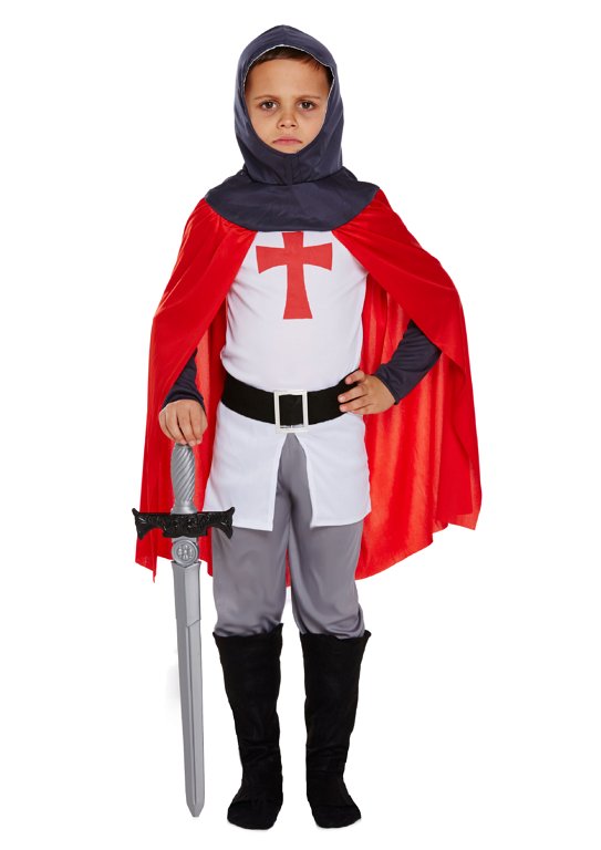 Boys Knight Fancy Dress Medieval Crusader Historical Book Day Costume