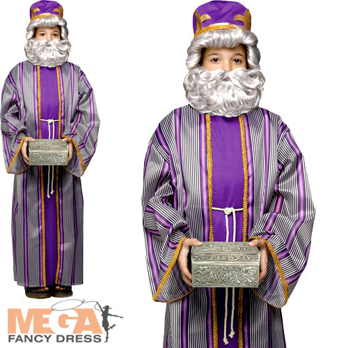 Boys Purple Wise Man Christmas Nativity Play Fancy Dress Costume
