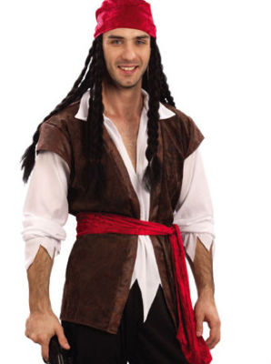 Caribbean Pirate Costume (XL) Extra-Large Sea Raider Costume