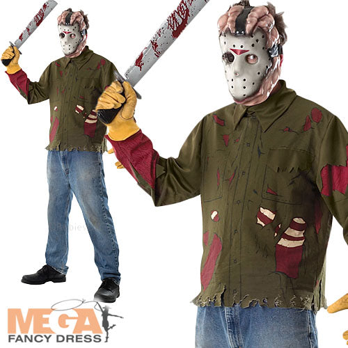 Jason Shirt and Mask Costume Horror Fancy Dress