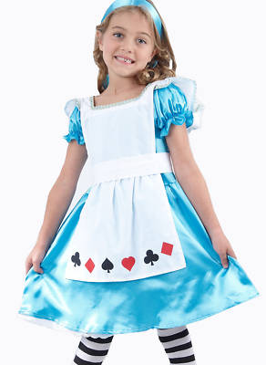 Girls Fairytale Wonderland Story Book Character Alice Fancy Dress Costume