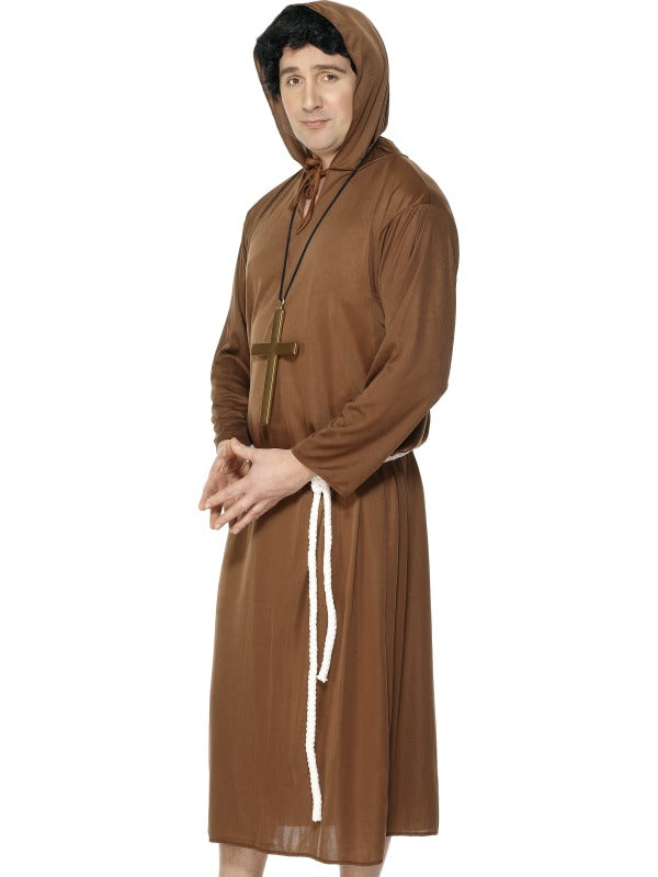 Mens Monk Brown Robe Friar Tuck Priest Costume