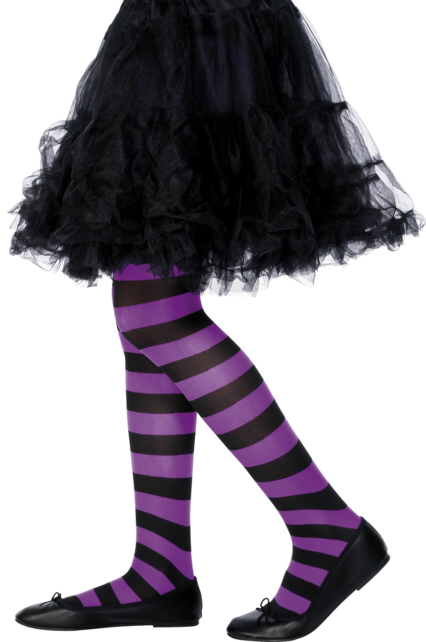 Purple and black striped tights best sale