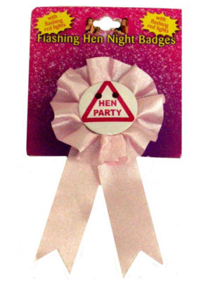 Pink Hen Party Badge With Lights Fun Party Accessory