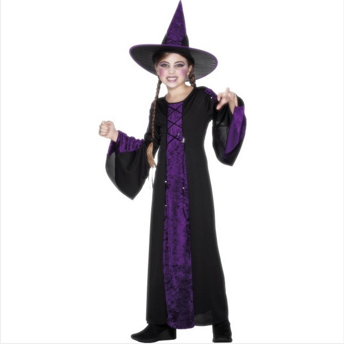 Girls Witch Book Character Halloween Costume + Hat