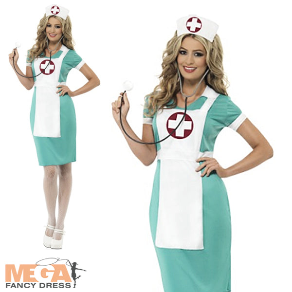 Ladies Nurse Uniform Costume + Hat