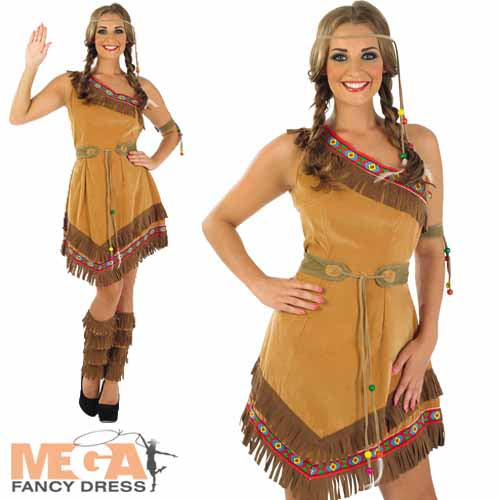 Ladies Indian Squaw Native American Western Costume